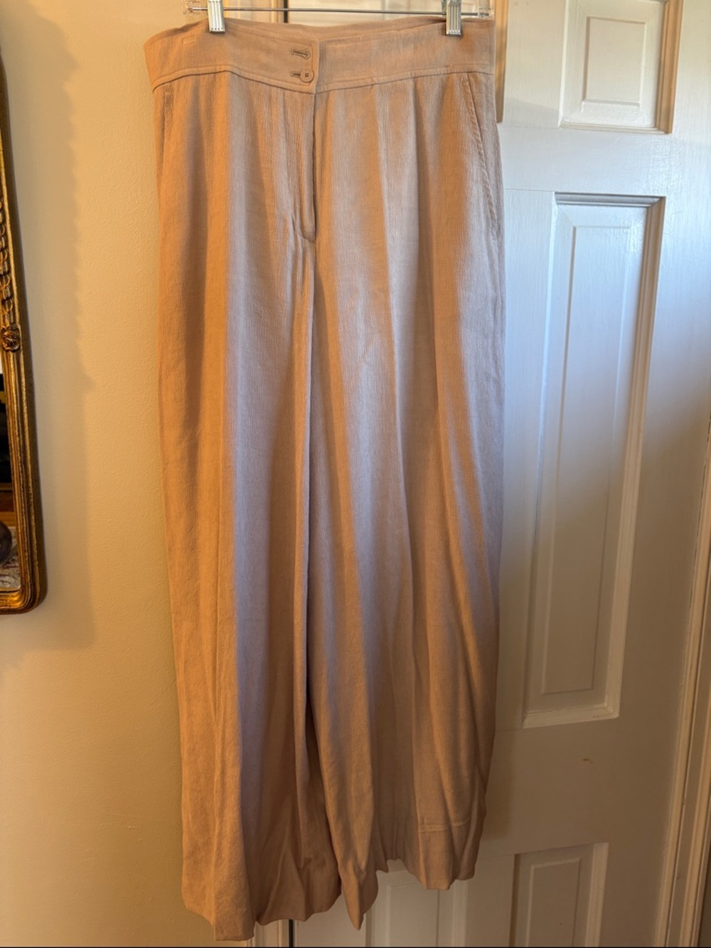 Club Monaco Wide-Leg Pants in Light Tan